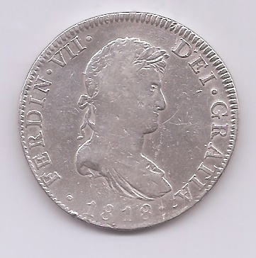 ESPAÑA FERNANDO VII DEL AÑO 1818 DE 8 REALES